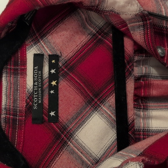 Scotch And Soda Red Plaid Button-Up Shirt - Picture 2 of 4